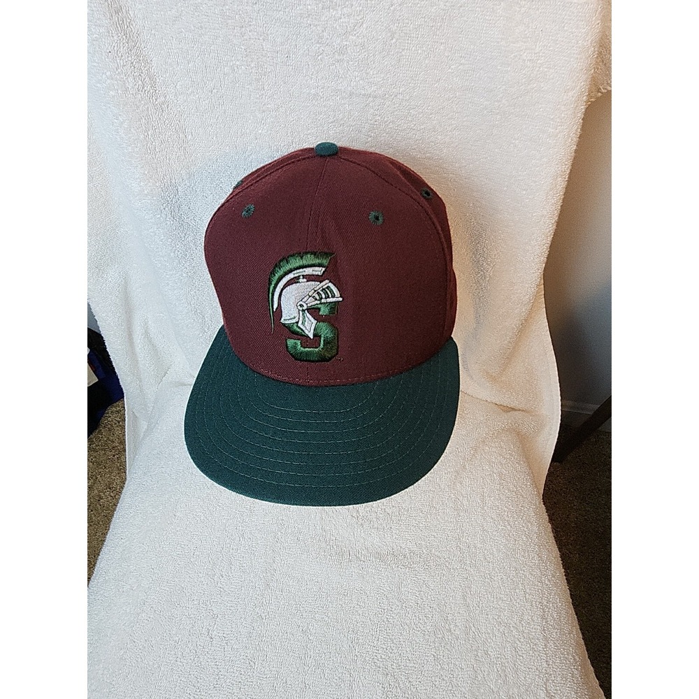 Vintage Michigan State Spartans Hat New Era 5950 Fitted 7 Maroon Green 90s Cap